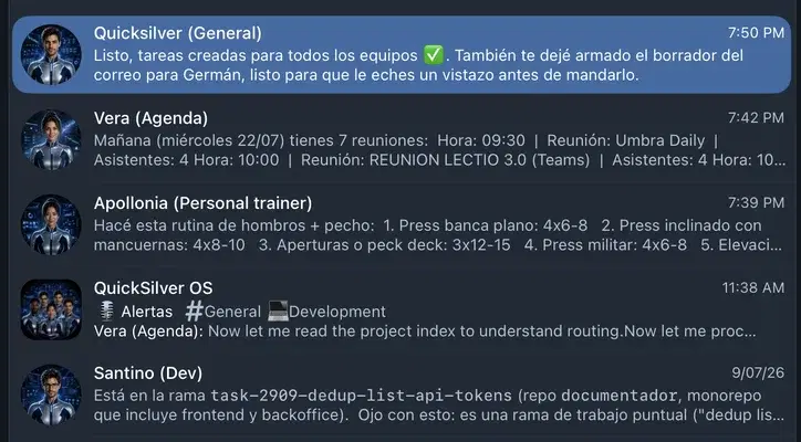 Agentes y grupo de agentes en Telegram
