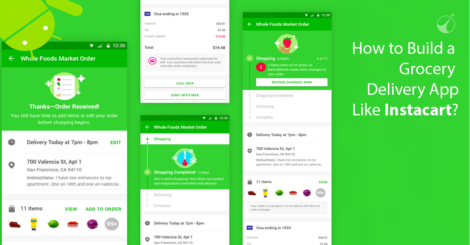 How to build a grocery delivery app like instacart costs